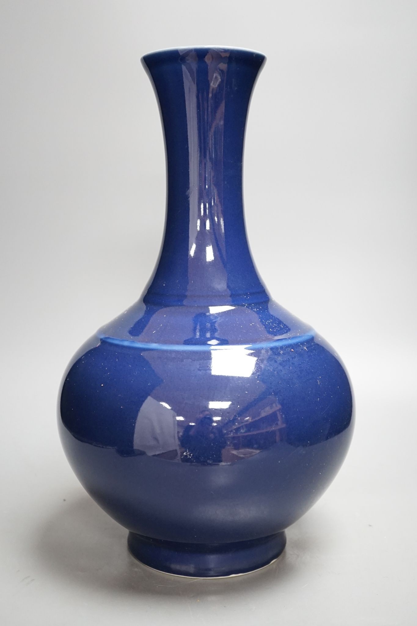 A large Chinese powder blue vase, 39cm